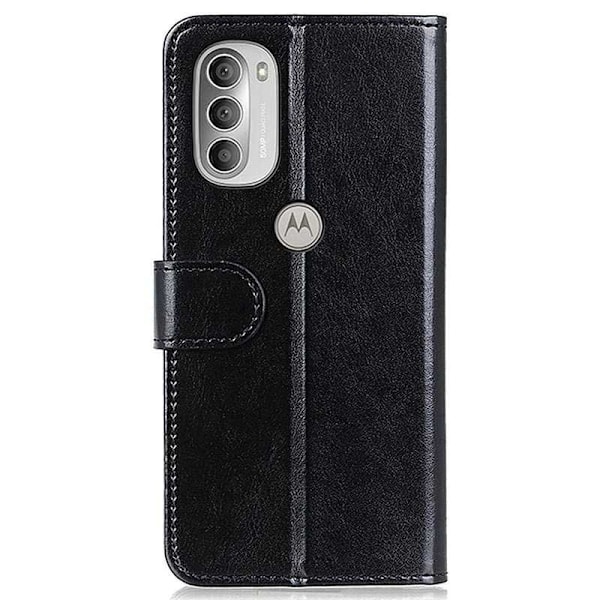 Motorola G51 Pung Etui PU Læder 4 RUMMET Black