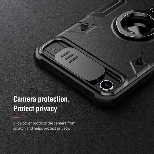 iPhone 8 Iskunkestävä kotelo, jossa Nillkin sormusteline Black