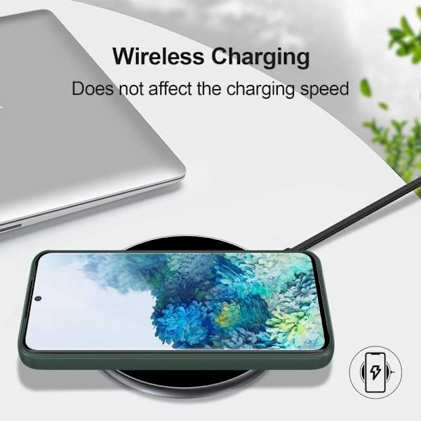 Samsung S20 Plus Gummibelagd Mattgrönt Skal Kameraskydd Liquid - Grön