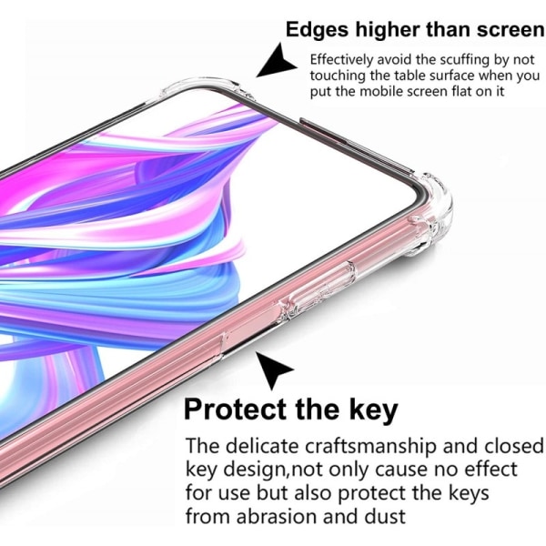 Huawei P Smart Pro iskuja vaimentava silikonikotelo Shockr Transparent