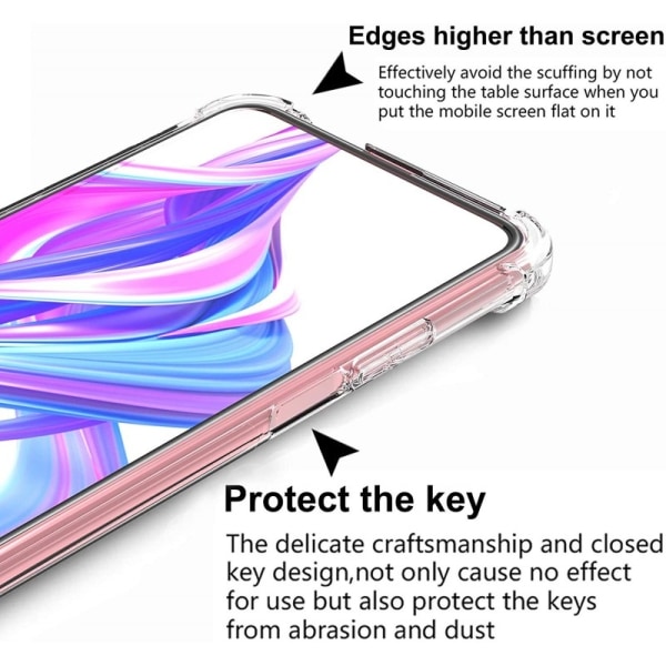 Huawei P Smart Pro Støtsikkert skall med forsterkede hjørner Transparent