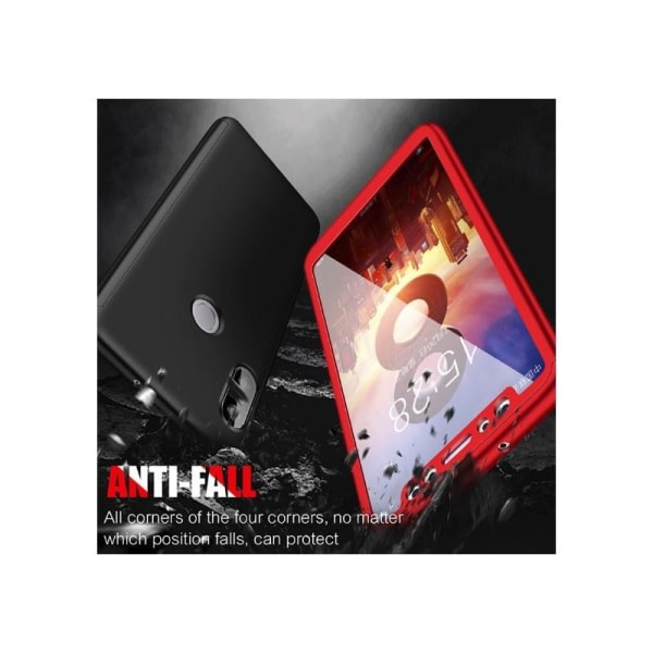 Redmi Note 7 360° 3in1 FullCover Skal inkl. Härdat Glas - Svart Transparent