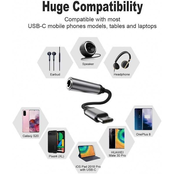 USB-C - 3,5 mm audiosovitin Black