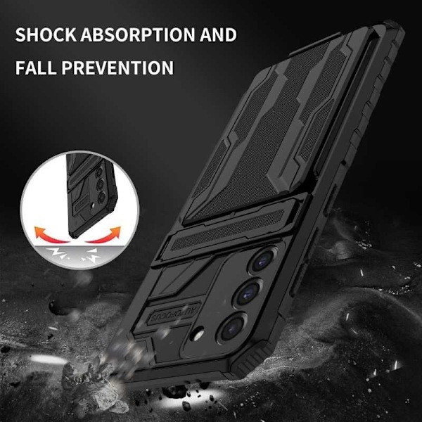 Samsung S21 Plus Stöttåligt Skal Kickstand & Kortfack ThinArmor V3 Svart