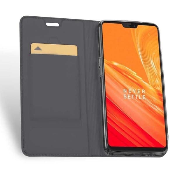 OnePlus 6 Flip Case Smooth -korttipaikka Svart