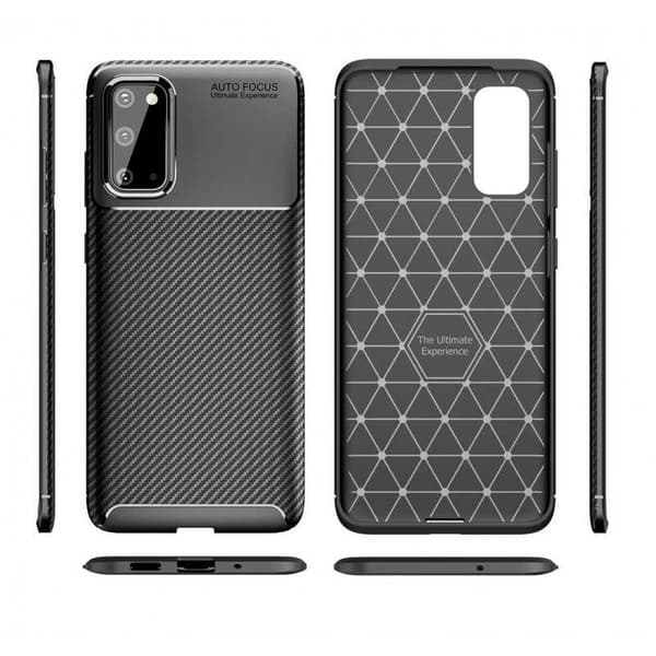 Samsung Galaxy S20 Plus Iskunkestävä ohut suojus FullCarbon V4 Black