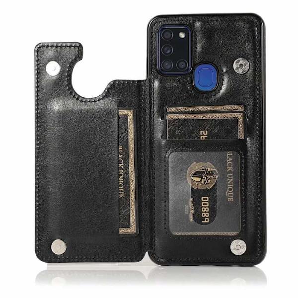 Samsung A21S Iskunkestävä kotelo, 3-taskuinen Flippr Black
