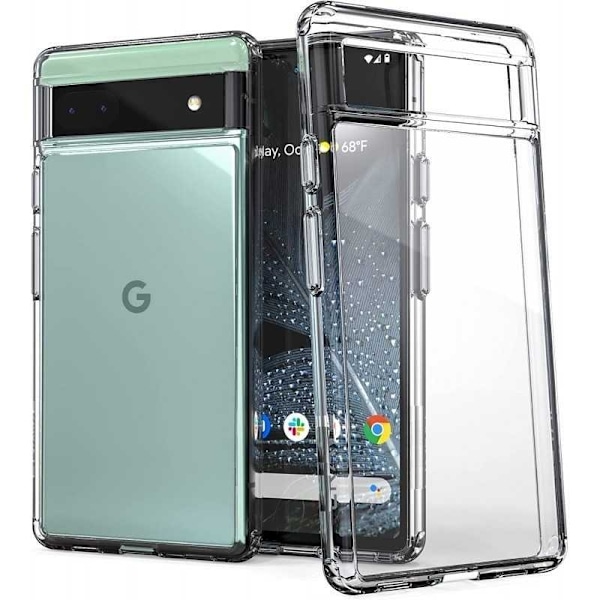 Google Pixel 6A Stöttåligt Genomskinligt Skal Simple Transparent