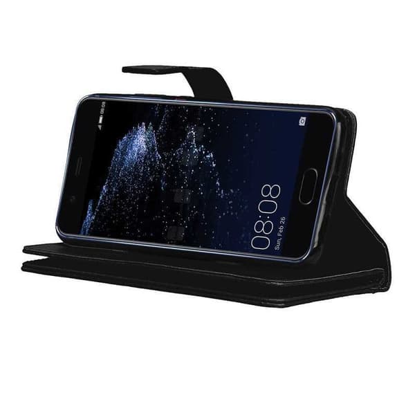 P10 Lite Praktisk Plånboksfodral med 11-Fack Array Svart