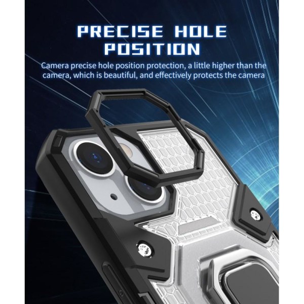 iPhone 13 Pro Max Praktisk Stöttåligt Skal med Ringhållare V6 Svart