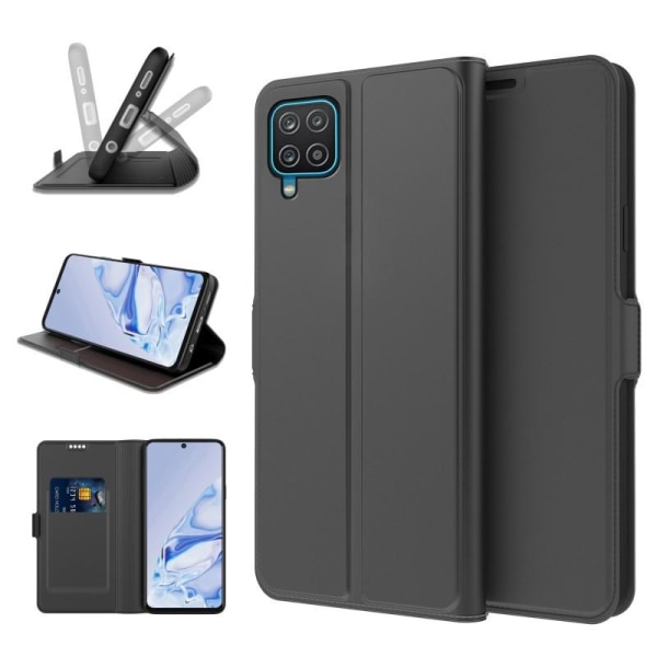 Samsung A22 4G Flip Case Skin Pro V2 med kortrum Black