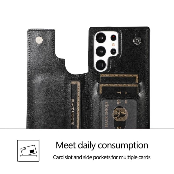 Samsung S23 Ultra iskunkestävä kansikorttipidike 3-taskuinen Fli