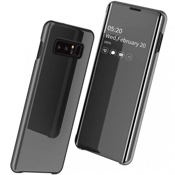 Samsung Note 8 Smart Flip Case Clear View Seisova V3 Rocket Black