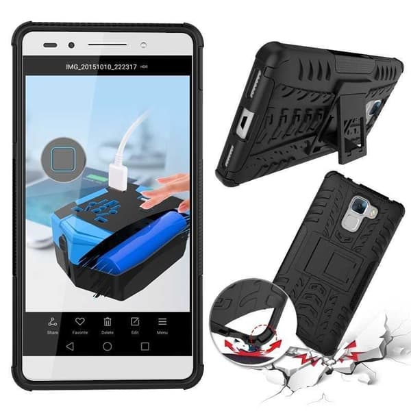Honor 7 iskunkestävä kansi, jossa on tuki Active Svart