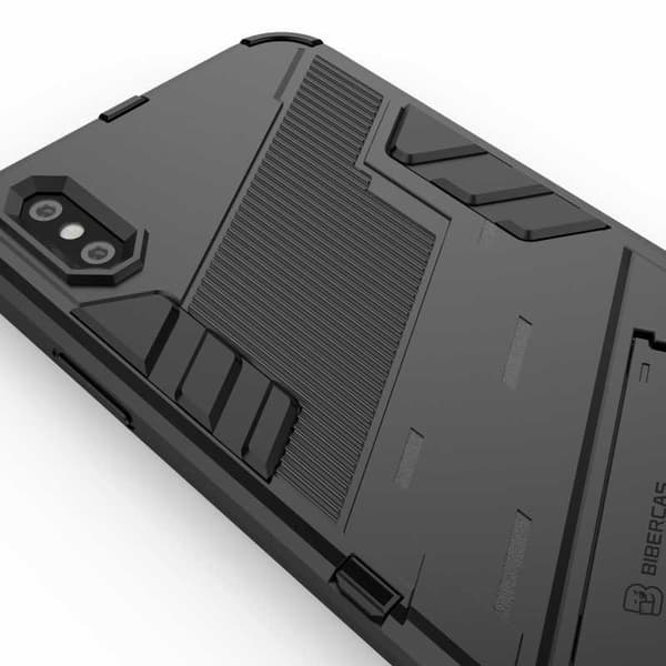 iPhone X / XS Iskunkestävä kotelo jalustalla ThinArmor V2 Orange
