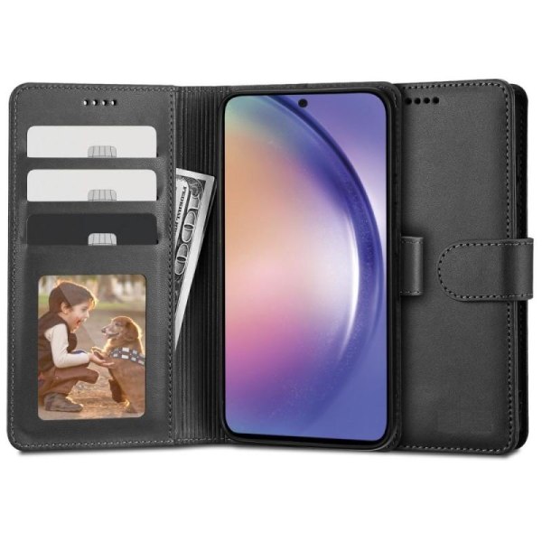Samsung A54 5G lompakkokotelo PU-nahkainen 4-tasku Black