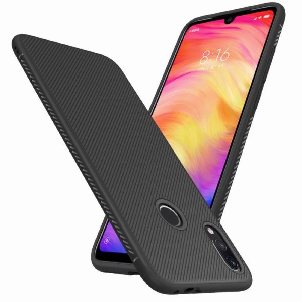 Xiaomi Redmi Note 7 iskunkestävä suojus FullCarbon V3 Black