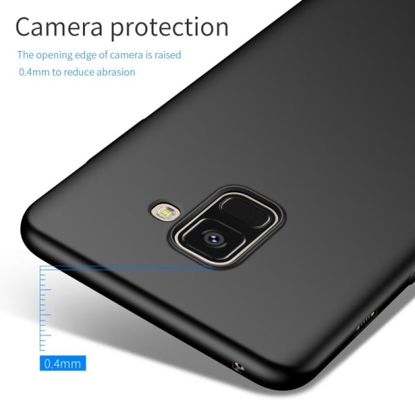 Samsung A8 2018 Ultra-tynn gummibelagt Matt Black Cover Basic V2 Black