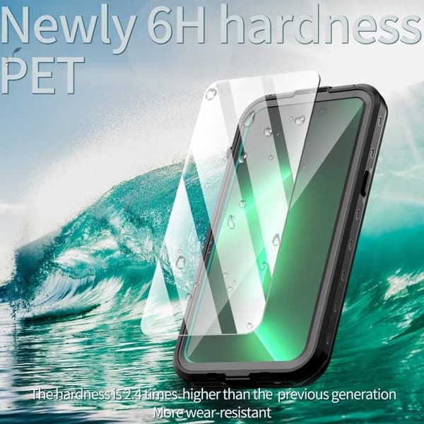 iPhone 14 Pro Max Täysi peittävä vedenpitävä Premium Shell - 2m Transparent