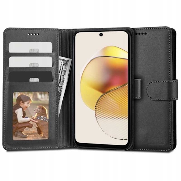 Motorola Moto G13 / G23 Wallet Case PU-læder 4-LOMMES Black