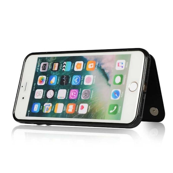 iPhone 7 Plus / 8 Plus Shockproof Case Kortholder 3-POCKET Flippr V2 Black
