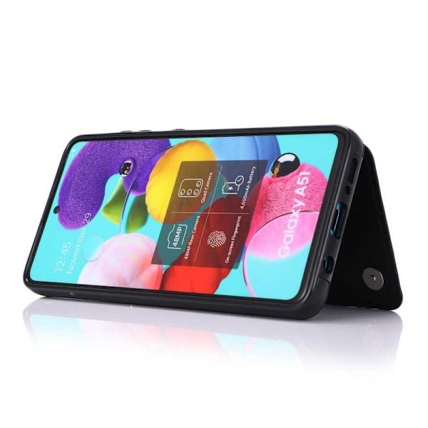 Samsung A51 Iskunkestävä kotelo, 3-taskuinen Flippr V2 Black