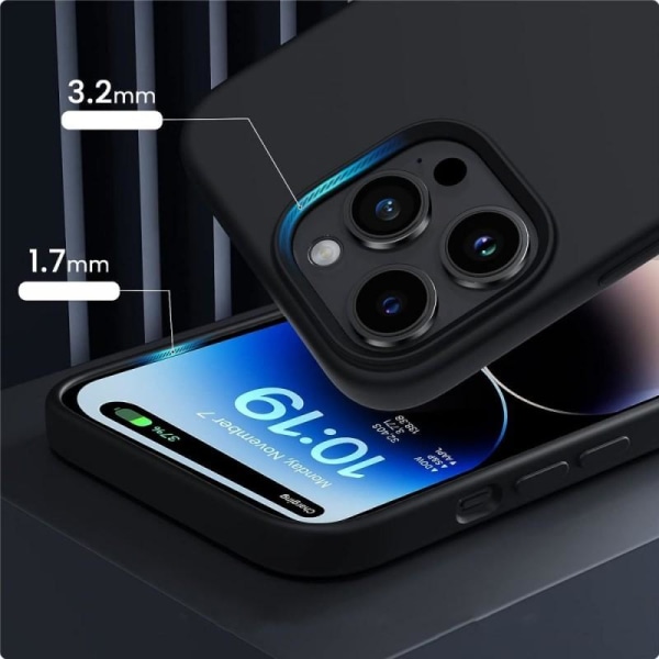 Gummibelagt Minimalistisk MagSafe-deksel iPhone 13 Pro - Svart Black