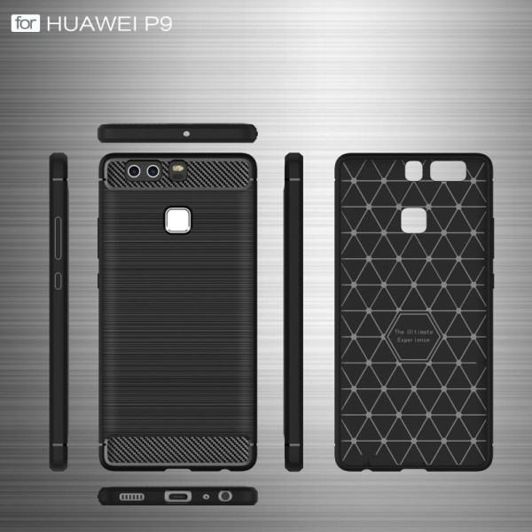 Huawei P9 Lite Iskunkestävä Iskunvaimennuskuori SlimCarbon Black