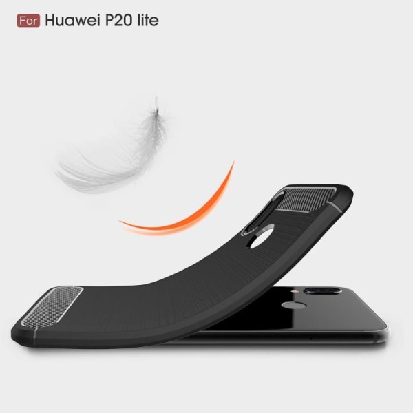 Huawei P20 Lite Stöttåligt Stötdämpande Skal SlimCarbon Svart