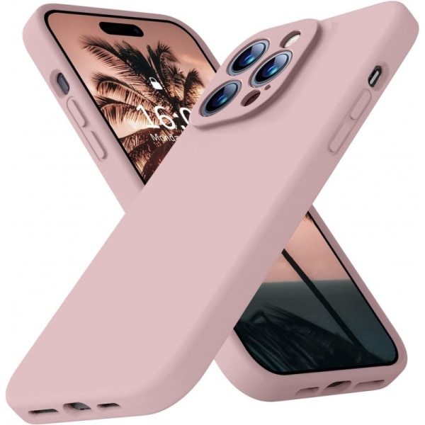 iPhone 11 Pro Gummibelagd Mattrosa Skal Kameraskydd Liquid - Rosa