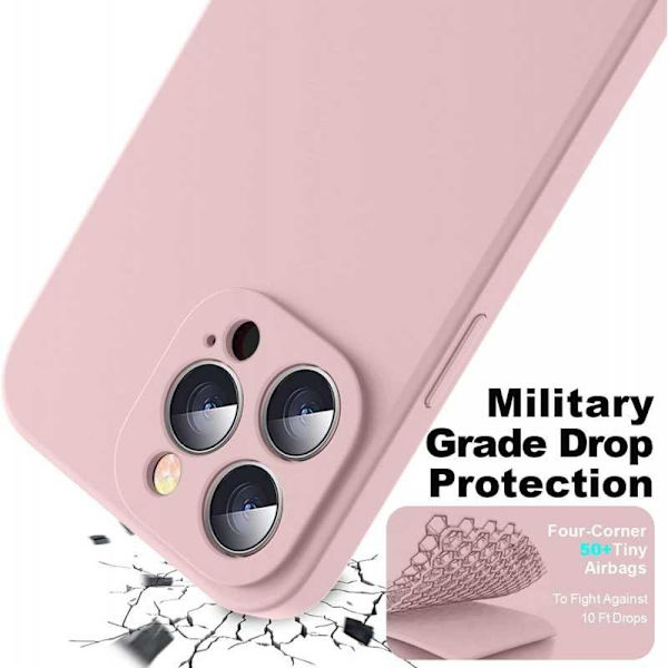 iPhone 15 Pro Max kumitettu mattapinkki kuoren neste - vaaleanpunainen