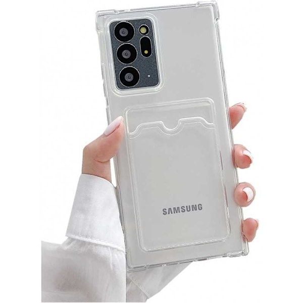 Ohut iskunkestävä kännykkäkuori korttipaikalla Samsung Note 20 Ultra Transparent