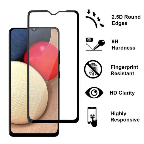 Samsung A02s Cured Glas 0,26mm 9H Fullframe Transparent