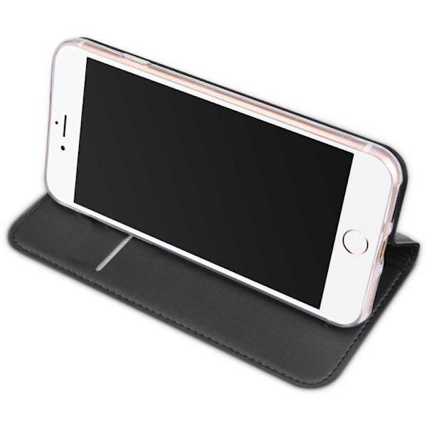 iPhone 7 Flip Case Skin Pro korttilokerolla Svart