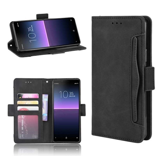 Sony Xperia 1 Wallet Case PU-læder 6-LOMMES Winston V3 Black