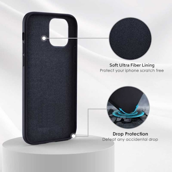 iPhone 12 gummibelagt mat sort silikone cover Black