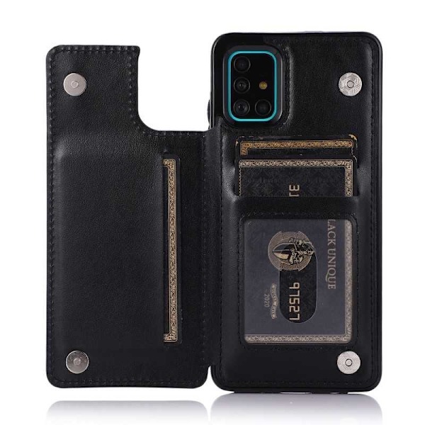 Samsung A51 Iskunkestävä kotelo, 3-taskuinen Flippr V2 Black