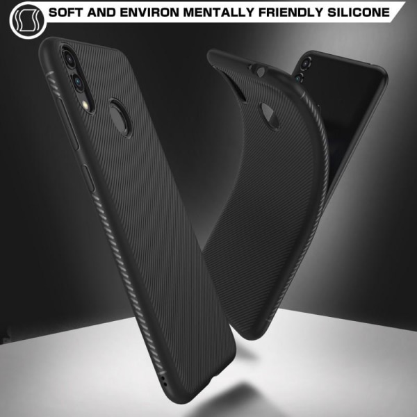 Huawei P Smart 2019 stødsikkert cover FullCarbon V3 Black