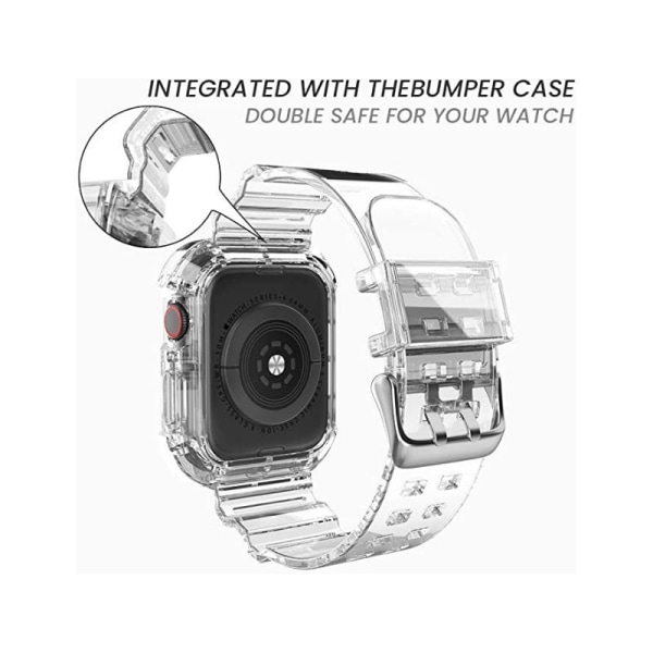 Apple Watch 42/44/45mm Stöttåligt & Genomskinligt Armband Transparent