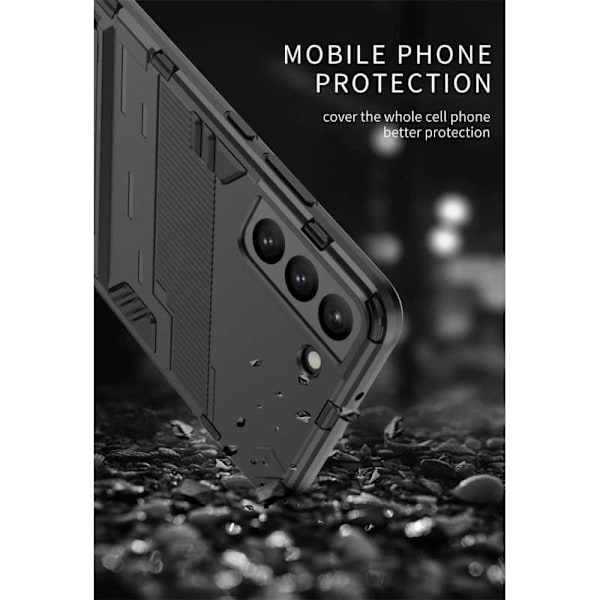 Samsung S21 FE Iskunkestävä kotelo jalustalla ThinArmor V2 Svart