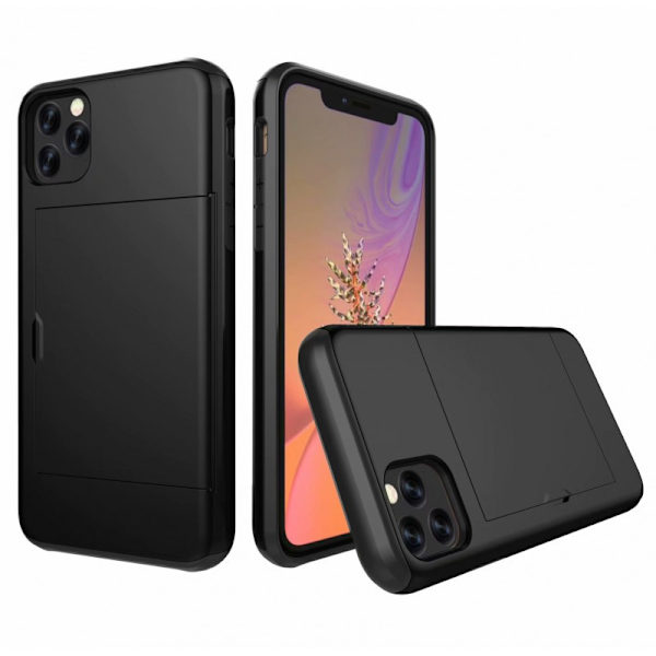 iPhone 12 Pro Max stødsikkert dækselkortrum StreetWise - Sort Black