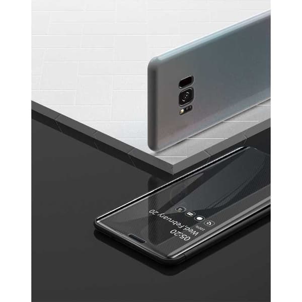 Samsung S8 Smart Flip Case Clear View Seisova V3 Rocket Black