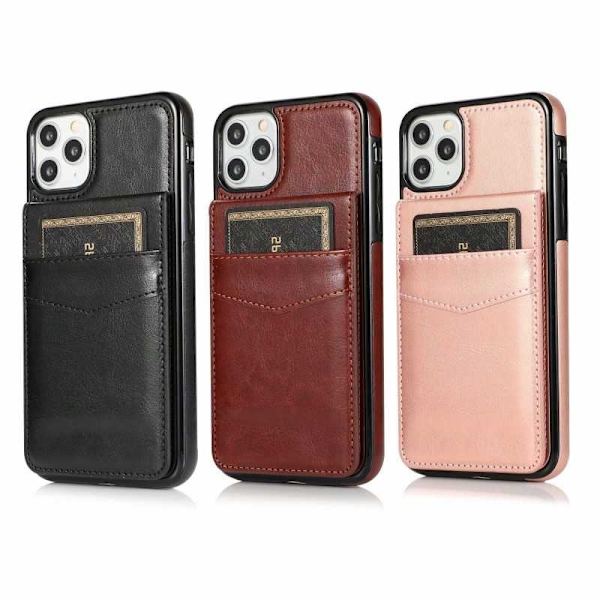 iPhone 11 Mobiilikotelo Korttiteline 6-FACK Retro V3 Brun