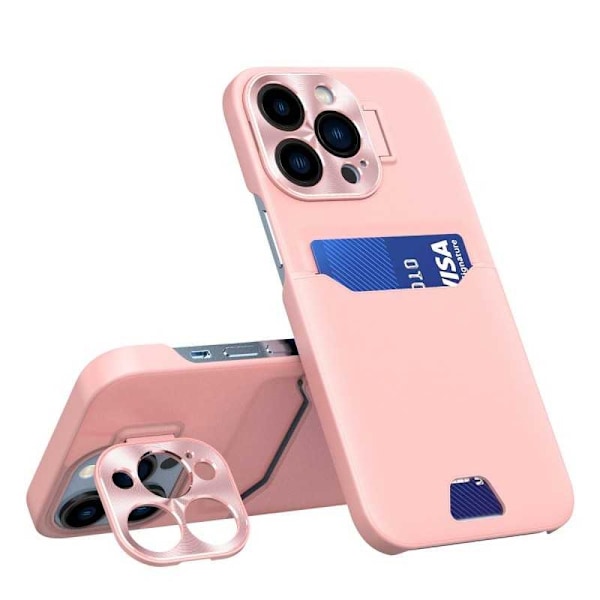 iPhone 13 Pro Stødabsorberende Cover med Kortholder fejl Glitch Rosa