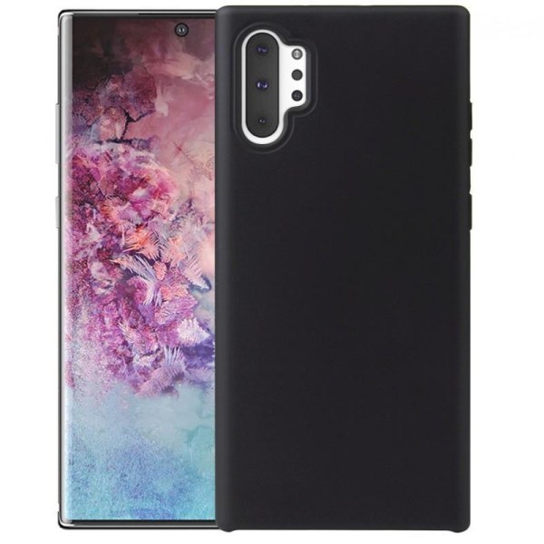 Samsung Note 10 Plus gummibelagt mat sort silikonecover Black