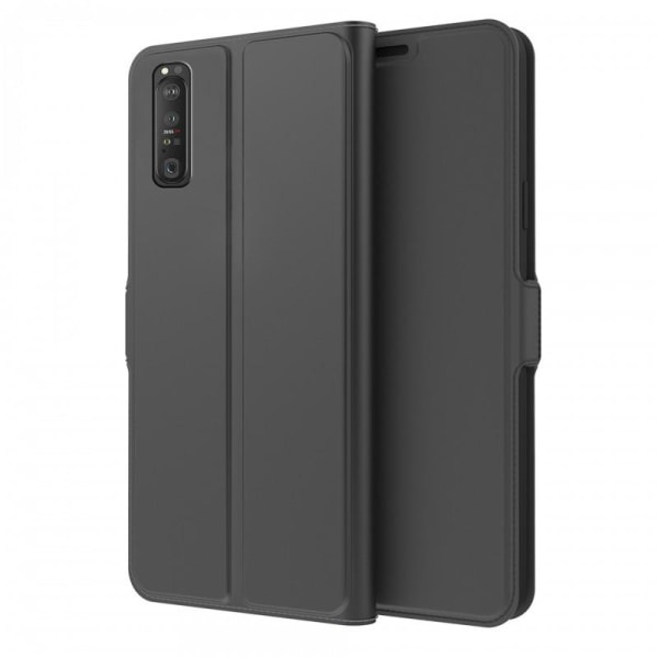 Sony Xperia 10 IV Flip Case Skin Pro V2 med kortrum Black
