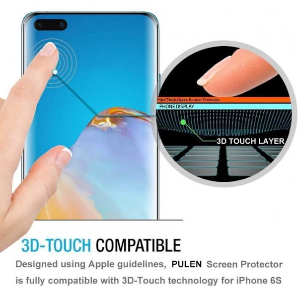 Huawei P40 Pro FullFrame 3D 0,26 mm 9H karkaistu lasi Transparent