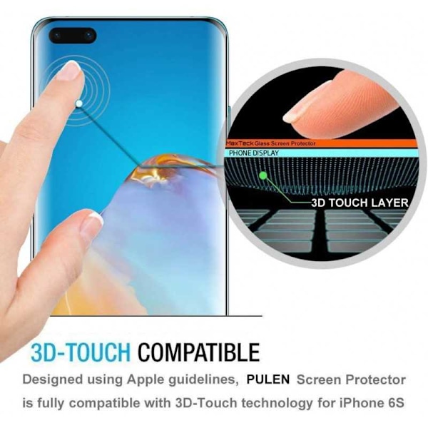 Huawei P40 Pro Härdat Glas 3D 0.26mm 9H Fullframe Transparent