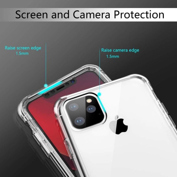360 ° Täysi suoja ja iskunvaimennin iPhone 12 Pro Max Transparent