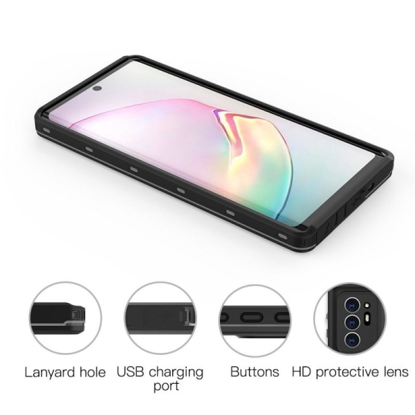 Samsung Note 20 Ultra Heltäckande Vattentät Premium Skal - 2m Transparent